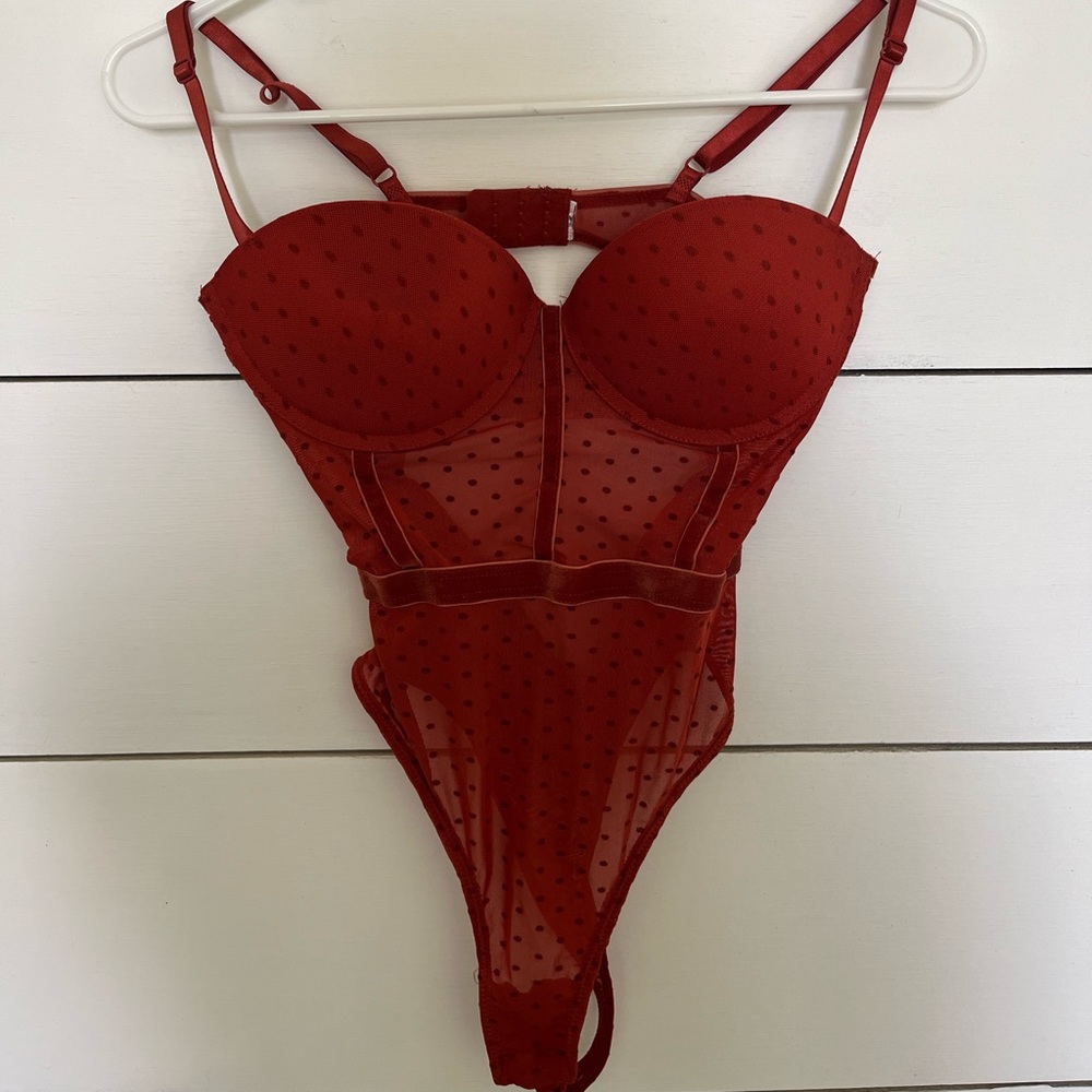 NWOT Red bustier bodysuit